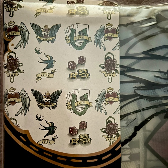 Fun Rock the Bath Tattoo Shower Curtain - Picture 4 of 5